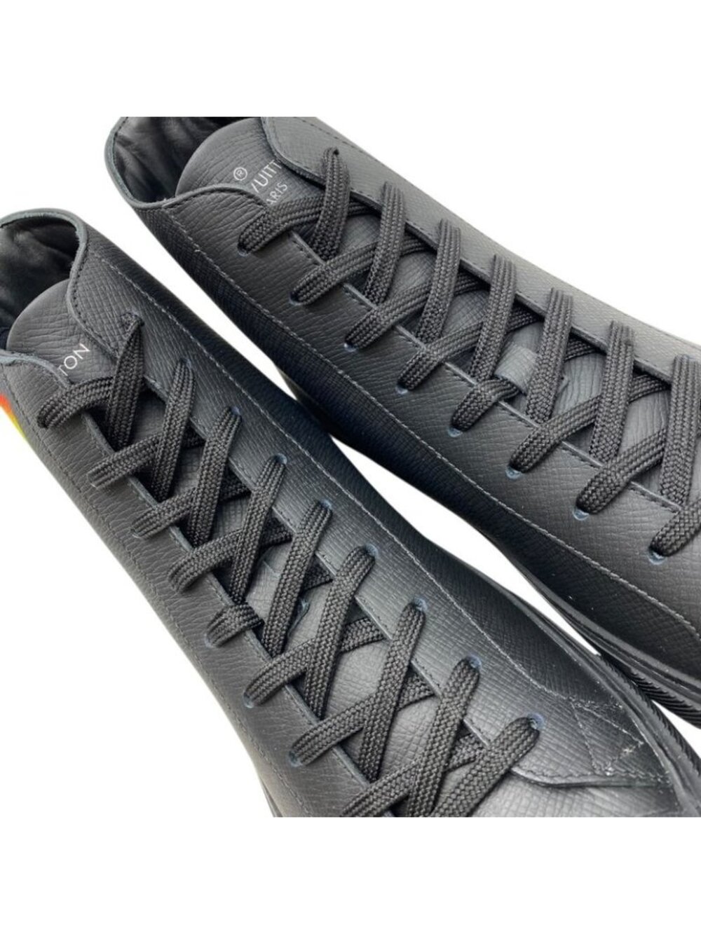 Louis Vuitton Tattoo Line Sneakers High Cut Leather Black Go0159 - Picture 8 of 11